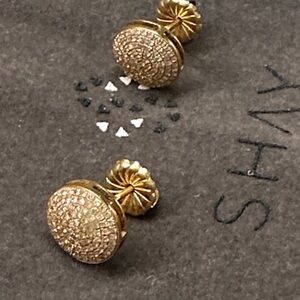 SHAY jewelry Pave and Gold Stud Earrings